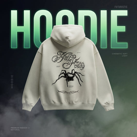 WHITE GHOST-WEB OVESIZED HOODIE